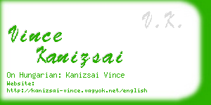vince kanizsai business card